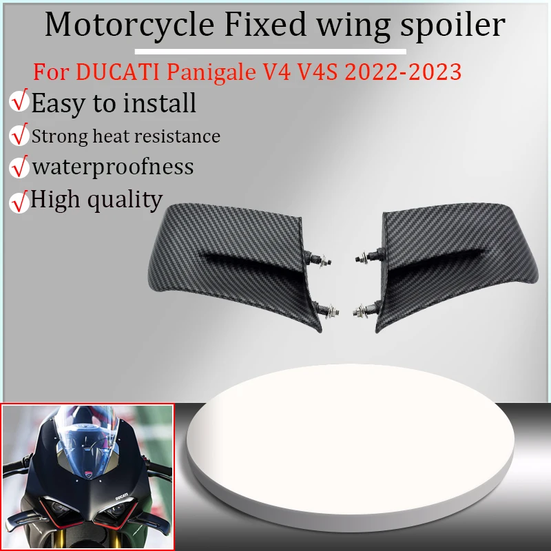 For Ducati Panigale V4 V4S 2022 2023 Motorcycle Wings, Ailerons, Fixed Wing Fairings, Winglet Components, Dynamic Wings