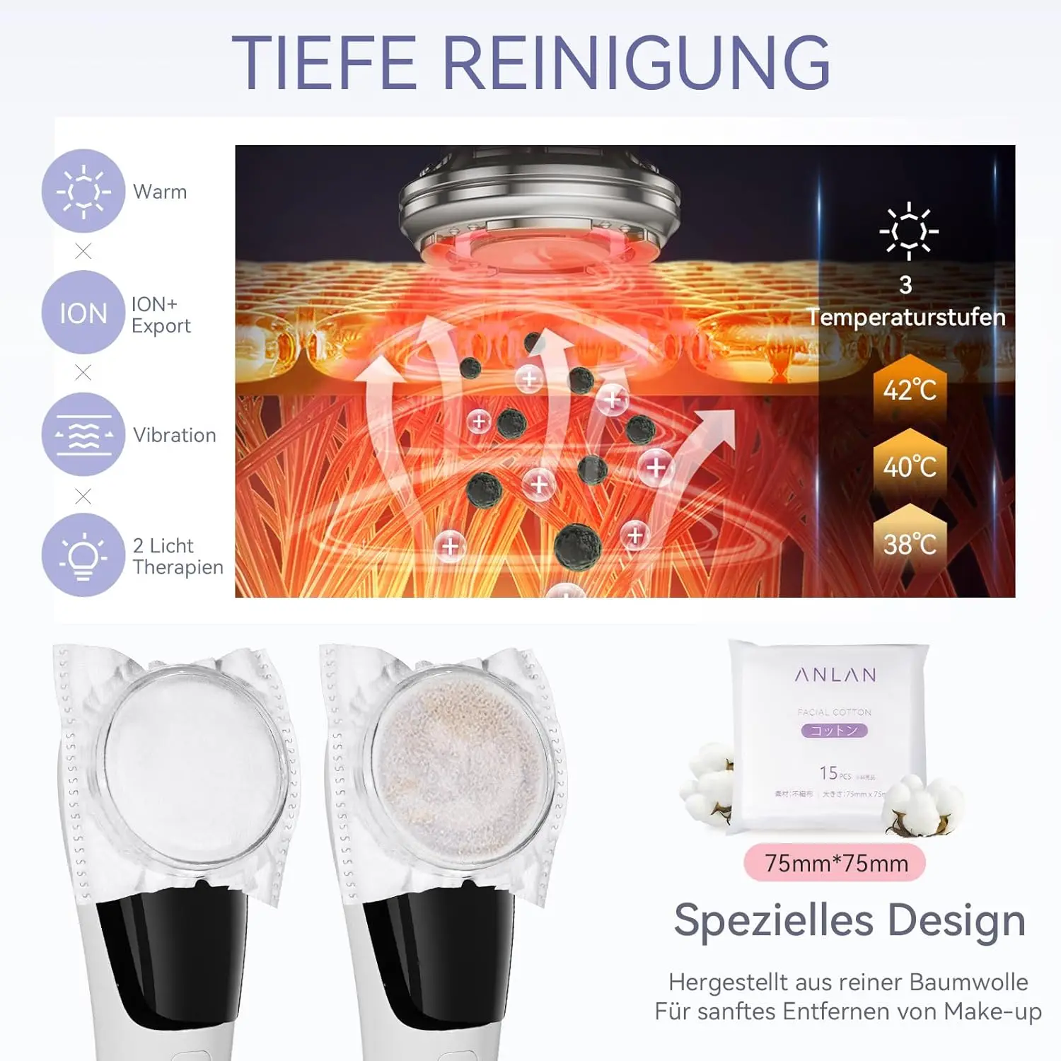 جهاز تدليك الوجه من هوم بيوتي مضاد للتجاعيد عالي التردد EMS جهاز تنغيم رفع الوجه مع علاج بالضوء الأحمر/الأزرق للعناية بالبشرة #6