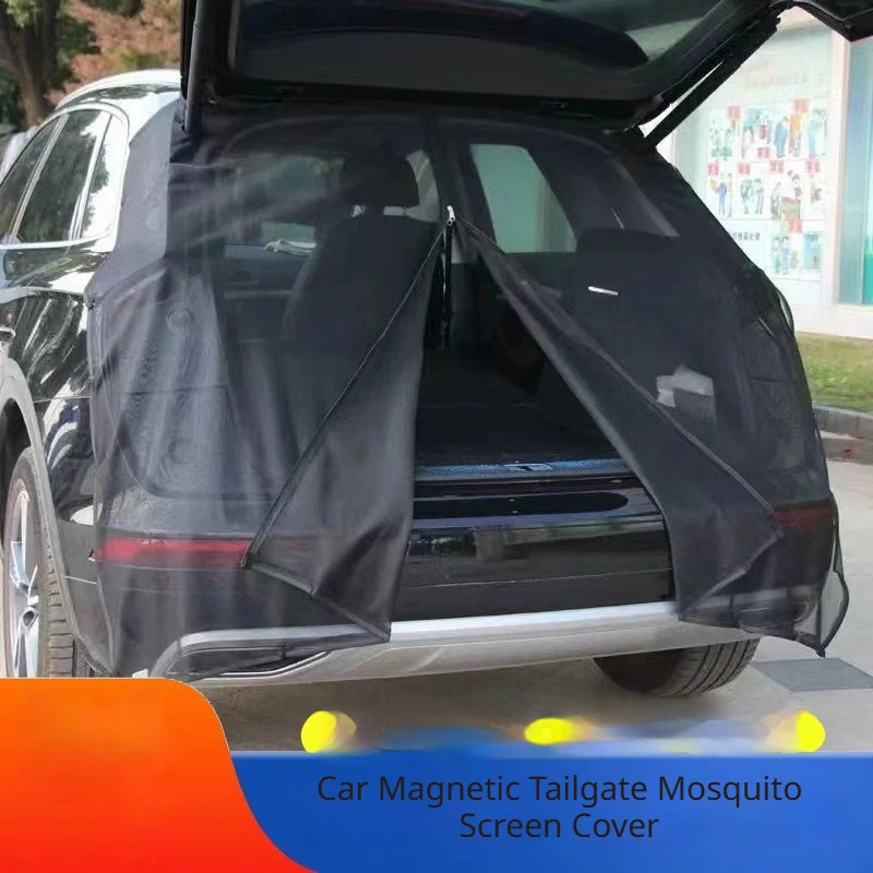 

Car tailgate screen, trunk mosquito net magnetic suction ventilation and insect prevention