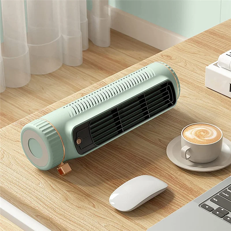 Aire acondicionado remoto automático portátil, miniacondicionador Personal USB con ventilador eléctrico de 3 velocidades, color verde