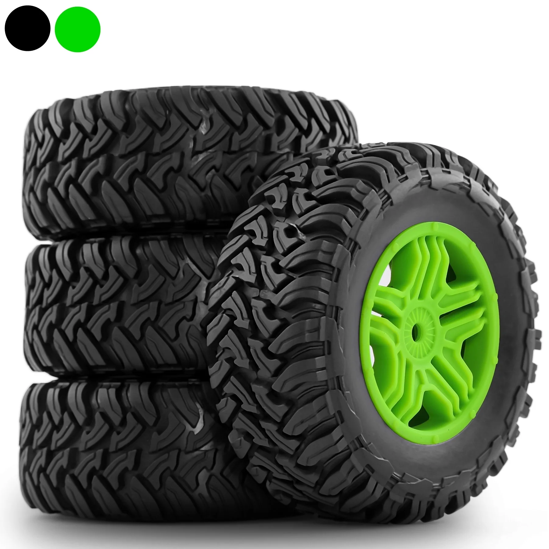 4pcs 110mm 1/10 Short Course Truck Tire Wheel Tyre 12mm Hex For Traxxas Slash Arrma Senton HuanQi 727 Vkar 10sc HPI HSP RC Car