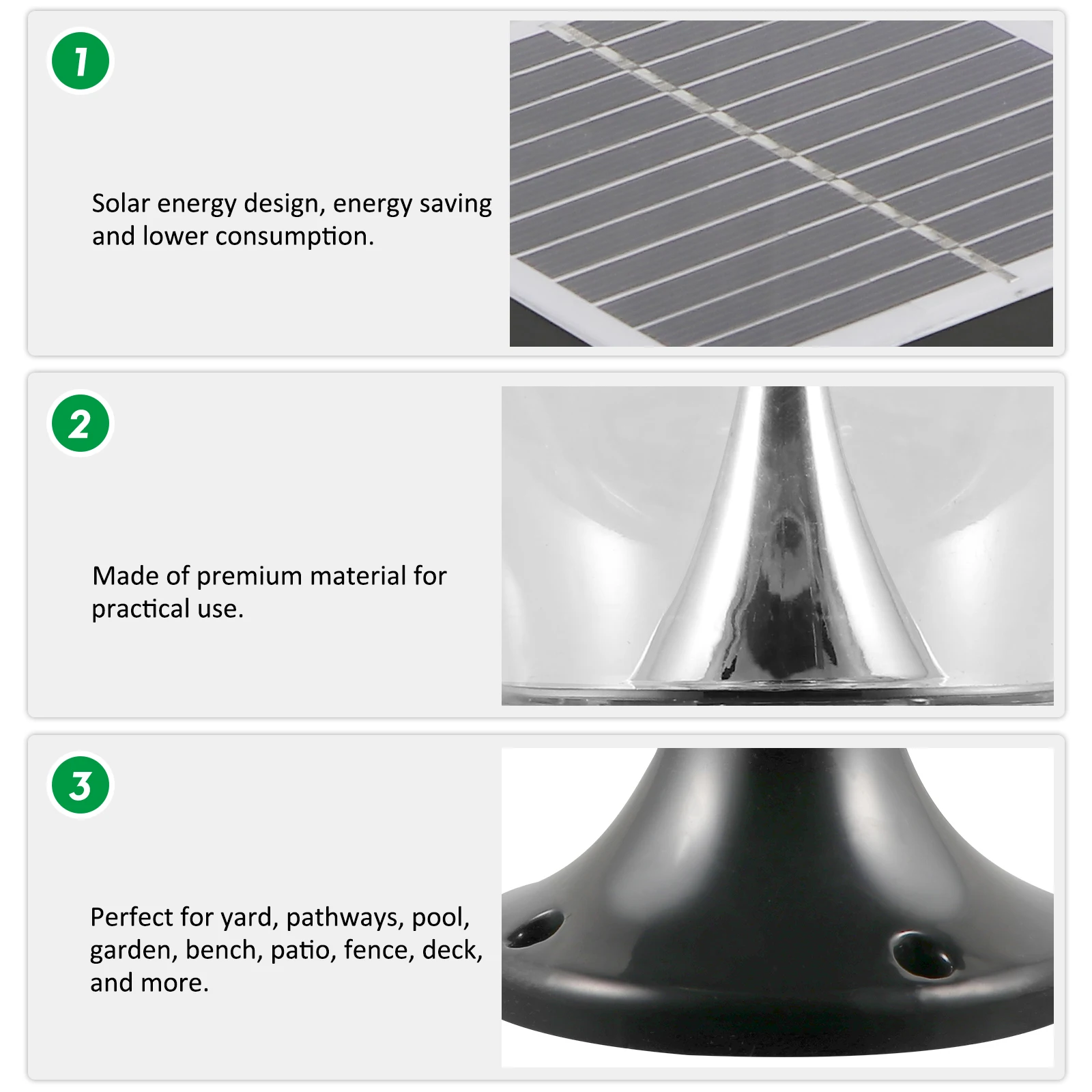 

Energy LED Lawn Light Plastic Waterproof Outdoor Garden Lighting Solar Energy Lamp L scape Pathway Deck Solar Lights