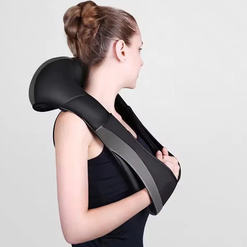 Electric full body shiatsu massage kneading back pain relief neck shoulder massager belt with heating.