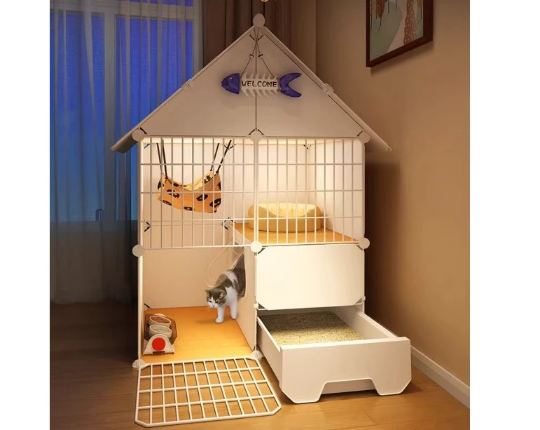 Cat Villa Breathable Iron Mesh High end Cat House Cat Nest Large Free Space Luxury  Cage