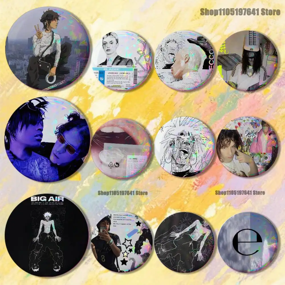 

Drain G-Gang Ecco2k Badges Button Round Creative Pin Brooch Badge Bag Decor Accessories Fans Collect Friends Gifts