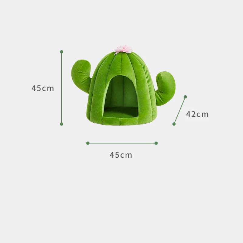 Imagem -06 - Oasis Cactus Shaped Pet Bed Soft Cat Kennel Small Dog Cage para Dormir Four Seasons Beds Pets Acessórios