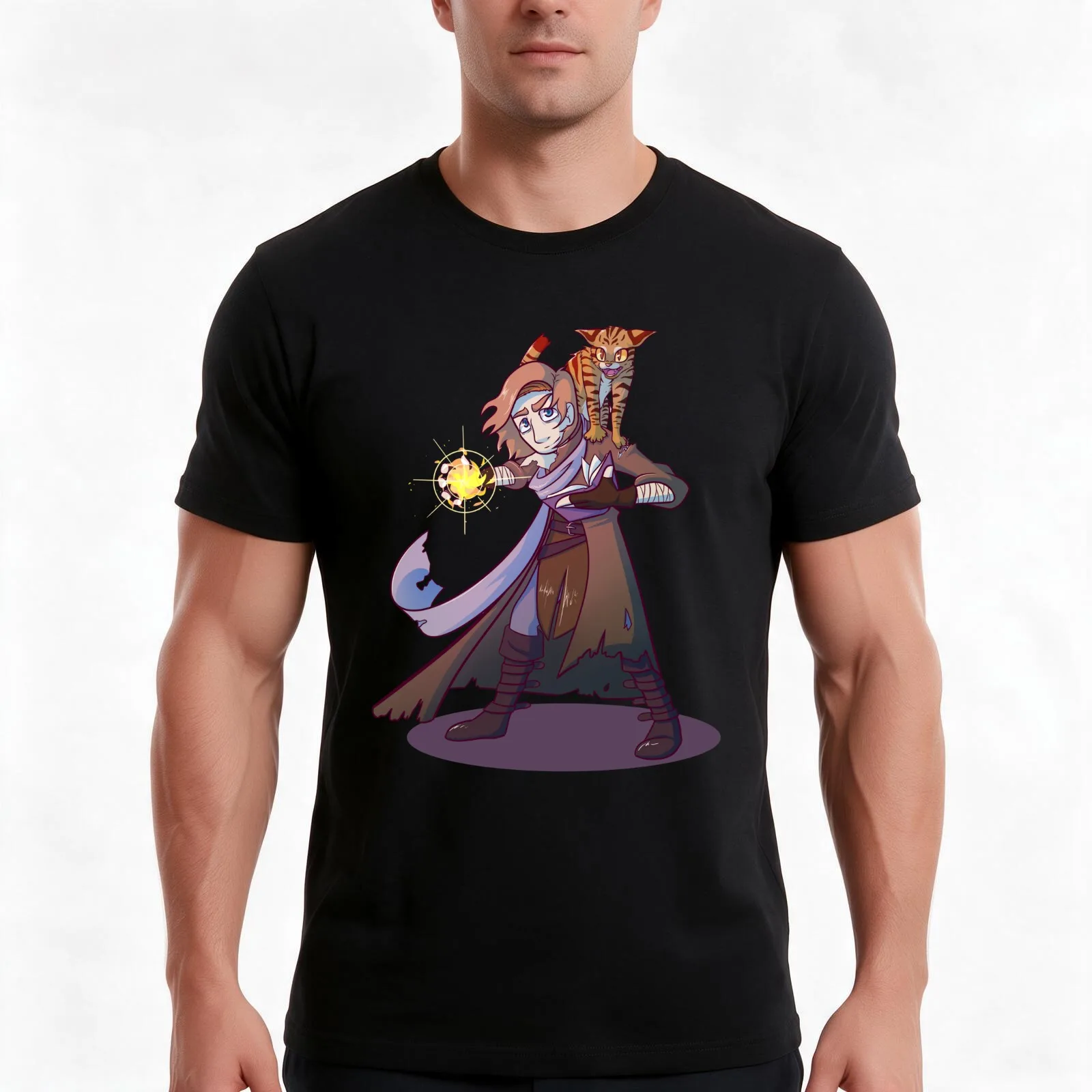 Caleb Widogast T-Shirt, Summer Casual Cotton Tee, Oversized Streetwear Tops, Vintage Graphic Print, Loose Fit Short Sleeve