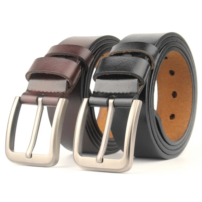 3.8CM Men High Quality Genuine Leather Belt Luxury Designer Big size Belts Pure Cowskin Vintage Strap 160  170cm