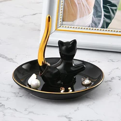 Cat Ring Holder Kitten Ring Stand Ring Dish Jewelry Storage Tray for Rings Bracelets Necklace Earrings Valentine's Day Gifts