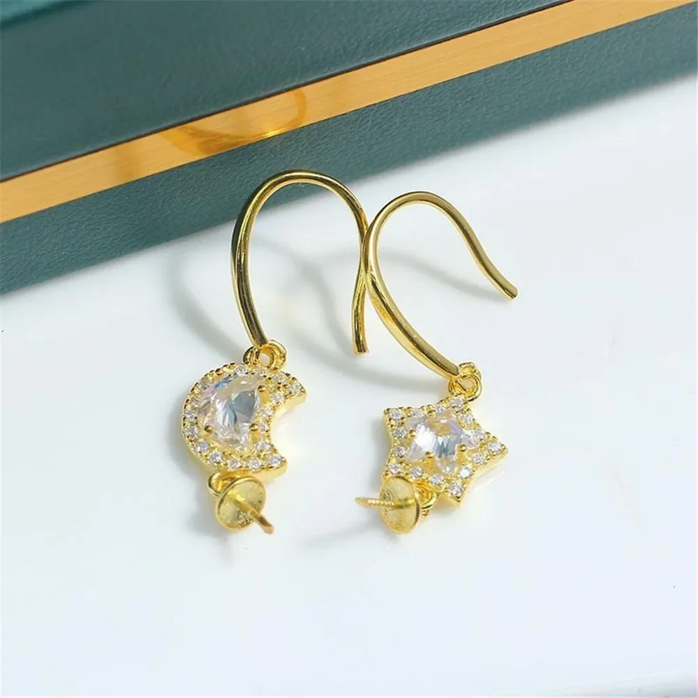 

S925 Sterling Silver Pearl Earring Settings DIY Jewelry Making Supplies Blank Earring Posts for Handcrafted Accessories No Pearl