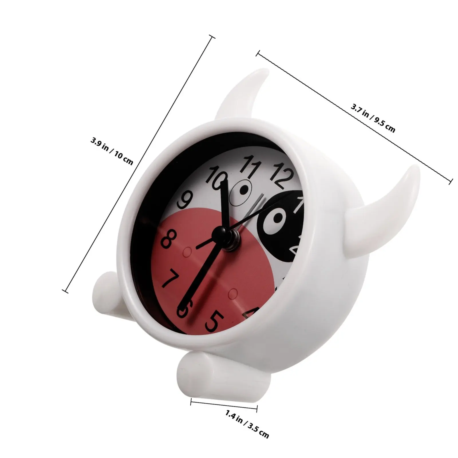Silent Bedroom Alarm Clock with Cute Cow Pattern Small Desktop Table Clock for Office Home Decor