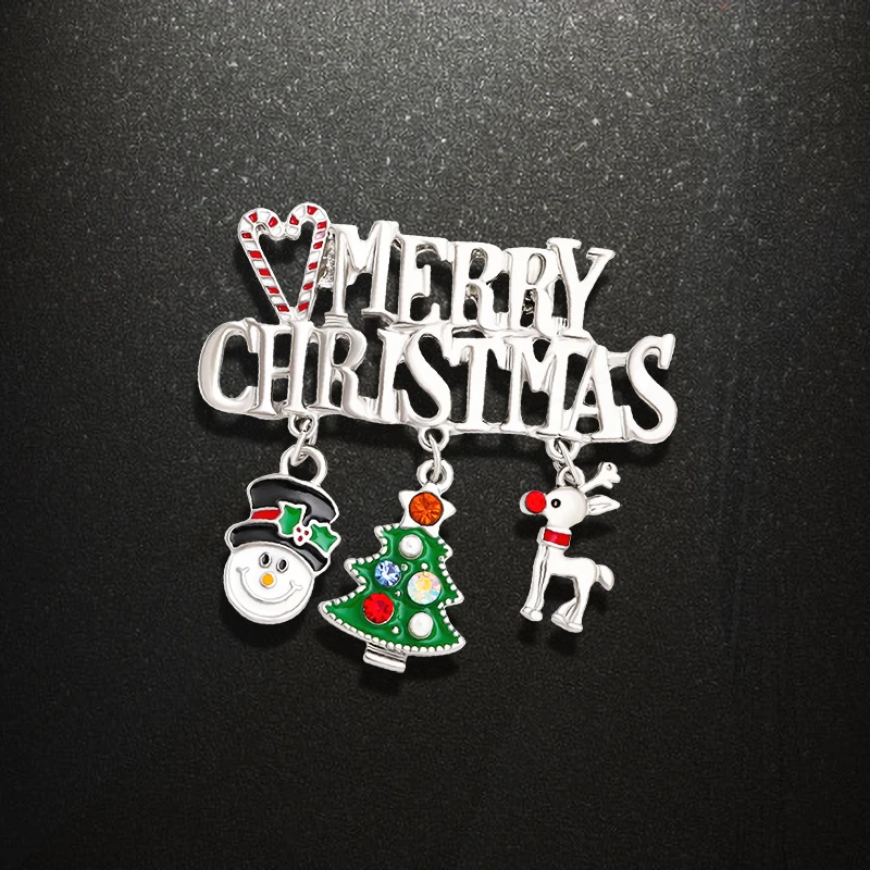 Pin Brooch Women Fashion Jewelry Gift Trendy Pines Year Enamel Car Christmas Tree