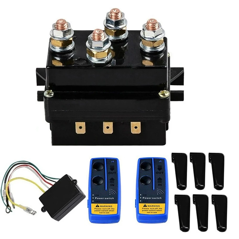 Universal 12V 500A Winch Remote Contactor Winch Control Solenoid Relay Twin Wireless Remote Recovery Car Accessories