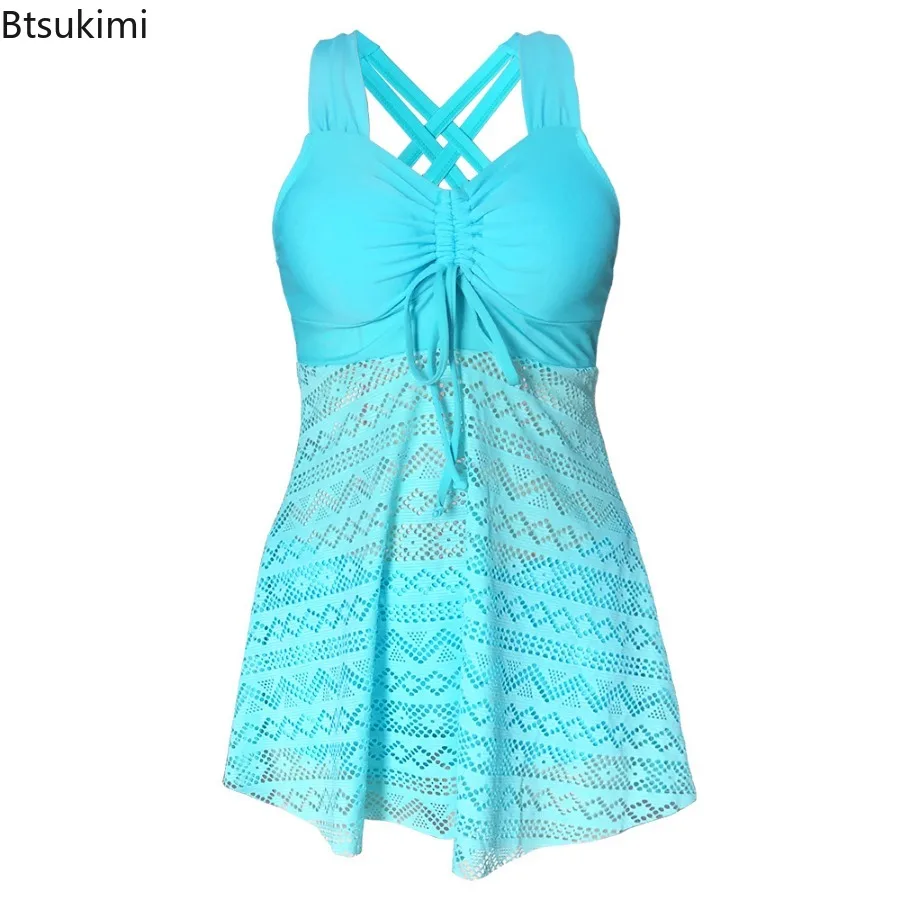 Nowy damski dwuczęściowy zestaw stroje kąpielowe damskie stroje kąpielowe bikini drukuj kostium kąpielowy seksowne Monokini letnie kostiumy kąpielowe z wysokim stanem Tankini