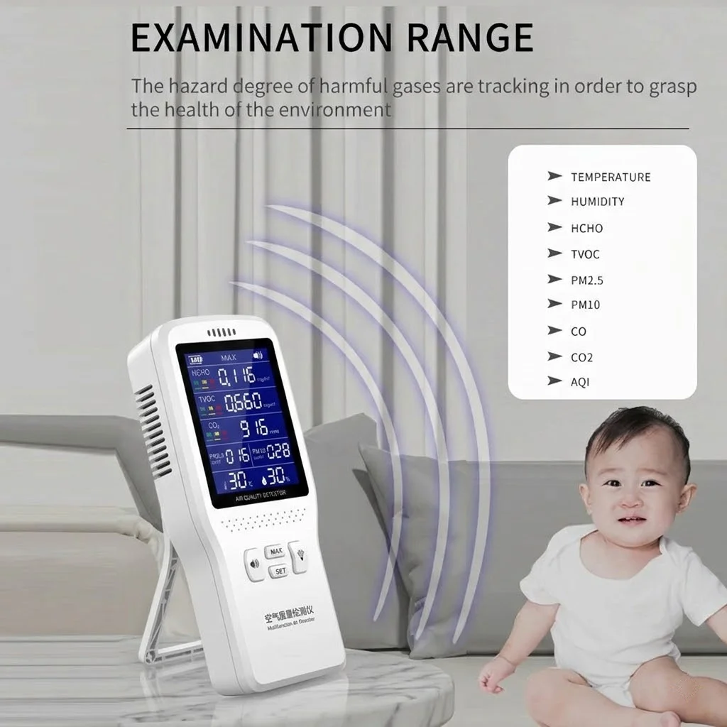 9 In 1 Air Quality Detector PM - огляд і ціна Air Quality Monitor Co2 Pm2.5 Tvoc