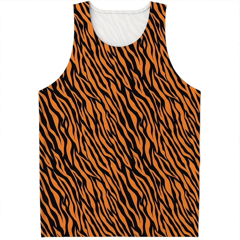 

Men's Fashion Leopard Print Undershirt Bodybuilding Harajuku Tops Clothing Men's Sleeveless Round Neck Tank Top Summer Daily Tee