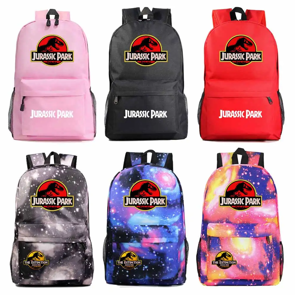 New Jurassic World Park Dinosaur Boy Girl School Book Bags Women Bagpack Teenagers Schoolbags Men Children Student Backpack