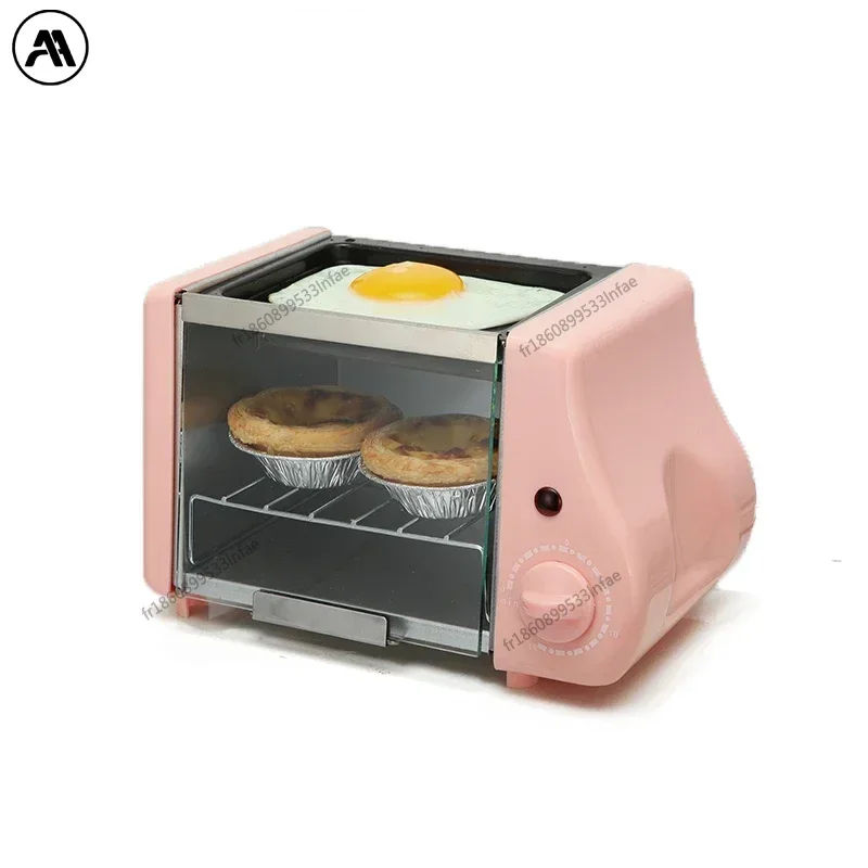 Mini horno multifunción: horno tostador compacto para dormitorios, hornear y asar, diseño portátil