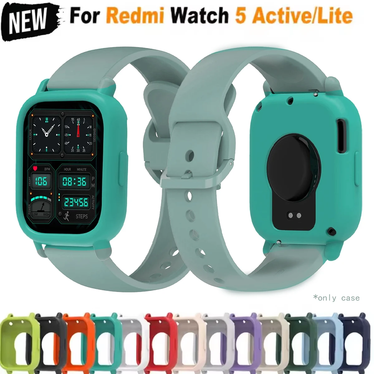 Uhrengehäuse für Redmi Watch 5 Active 5 Lite, Uhrendekoration, hochwertige weiche Silikonhülle, kratzfeste Schutzhülle