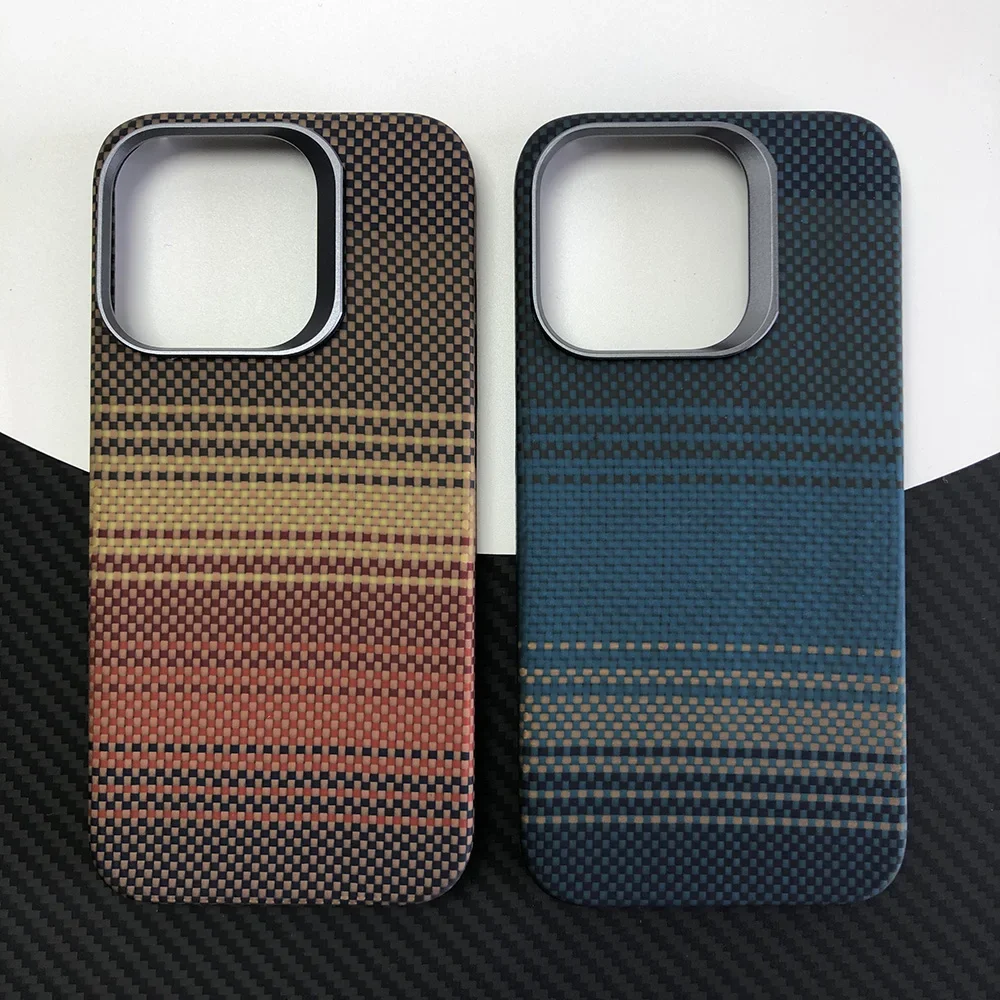 

Phone colorful case for Apple iPhone 15 Pro ip15 ip15pro ip Kevlar case real Aramid Carbon Fiber case Geometric lightweight 3-4