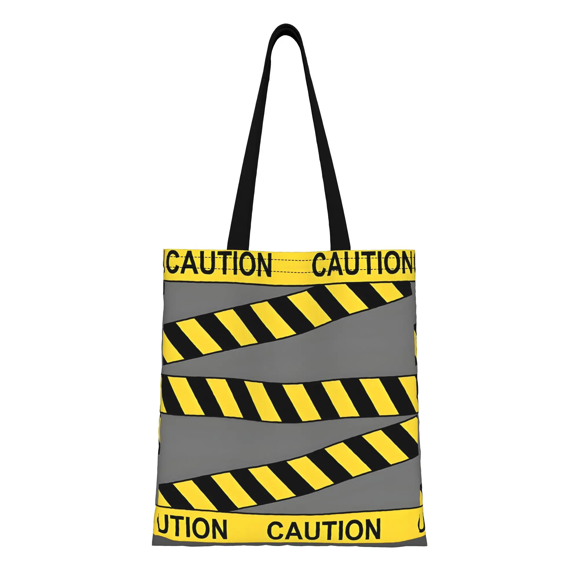 

Caution! Construction vehicle Canvas Tote Bag for Shopping Travel Outdoor Heavy Duty Shoulder Handbag
