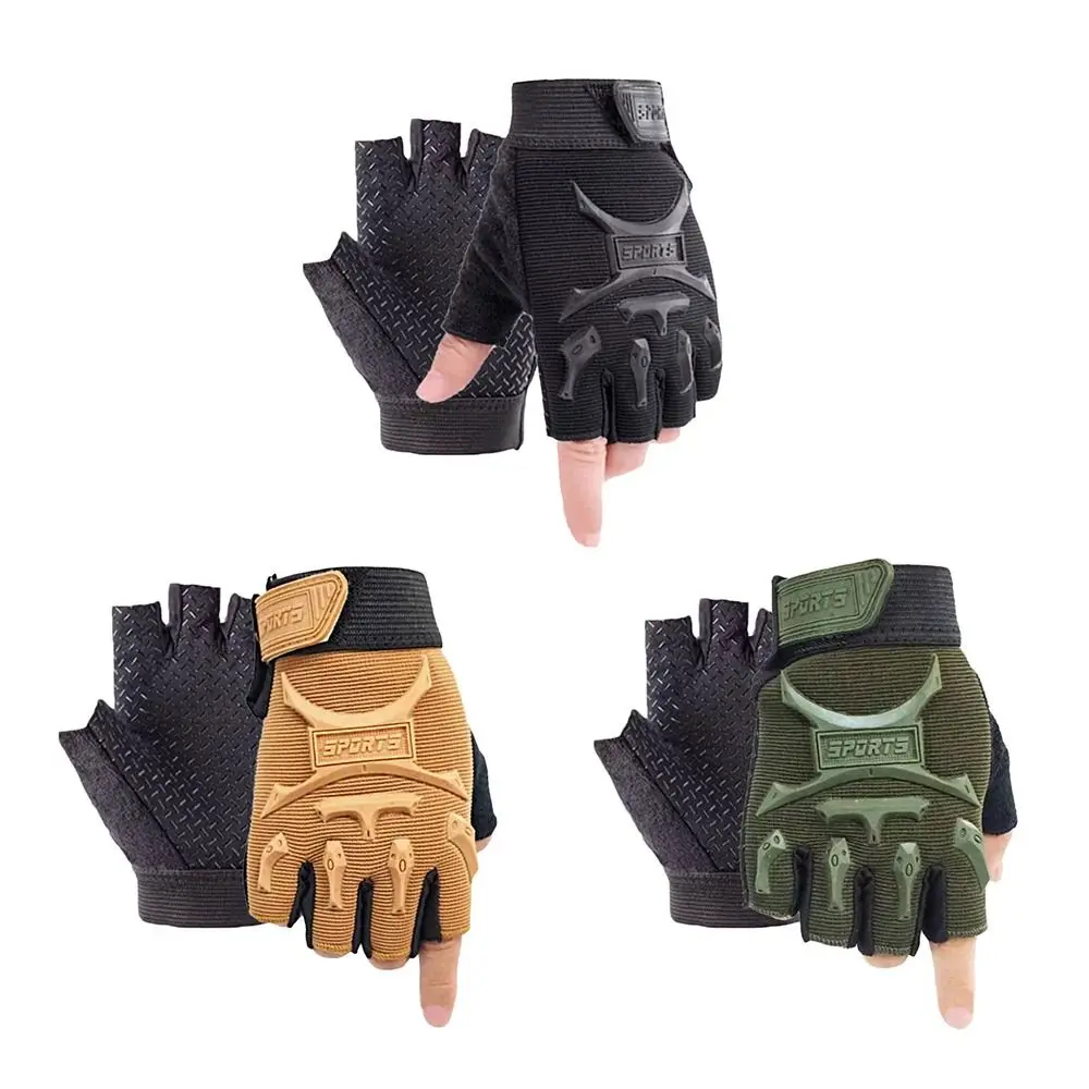 Cute Fingerless Kids Sport Gloves Non-slip Elastic Cycling Mittens Windproof Breathable Children Bicycle Gloves for Boys Girls