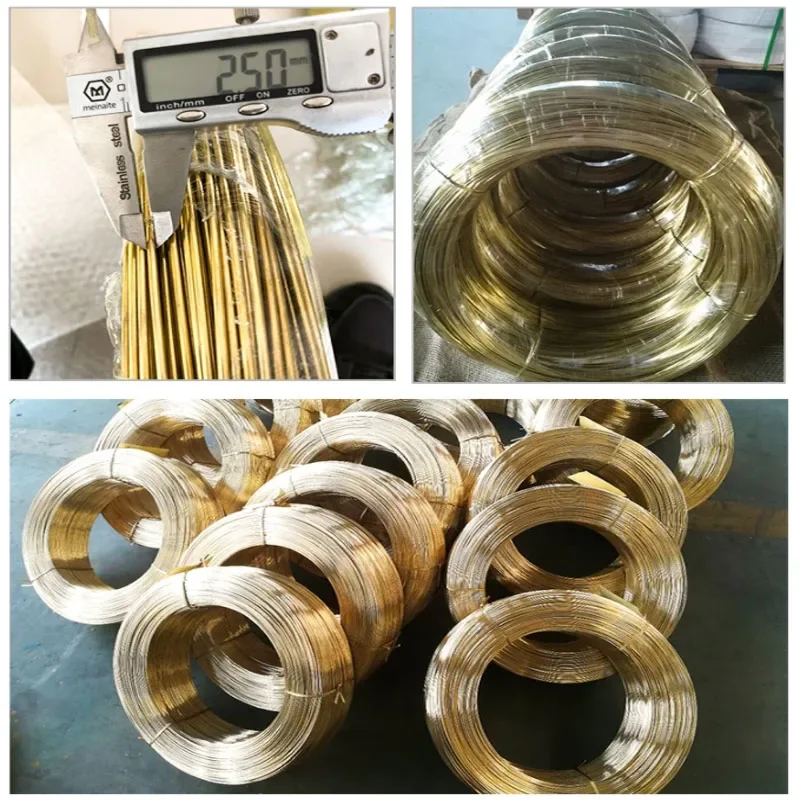 Fils électriques en laiton massif, diamètre 0.3/0.4/0.5/0.6/0.8/1.0mm-5mm H62