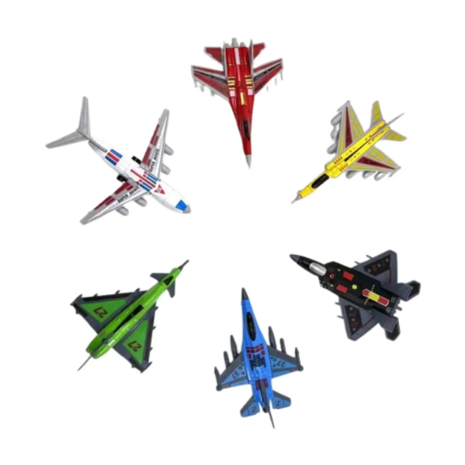 6x Alloy Airplane Fighter Jet Simulation Children Toy for Collections Office