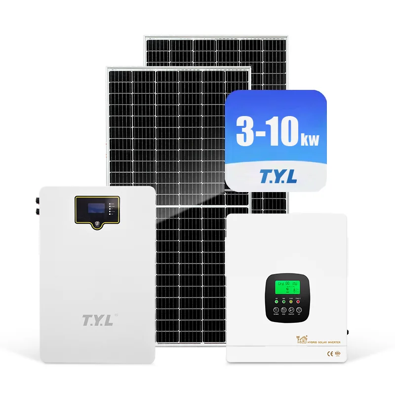 10KW Home Solar Power System Complete Off Grid Solar Energy Kit MPPT Controller Lithium Battery Home Use Solar PV Kit