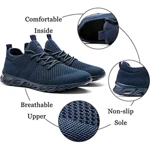 Men Sports Shoes Casual Lightweight Outdoor Tennis Black Black Black Athletic Running Tennis 8 Main Sales Men's Shoes - №7