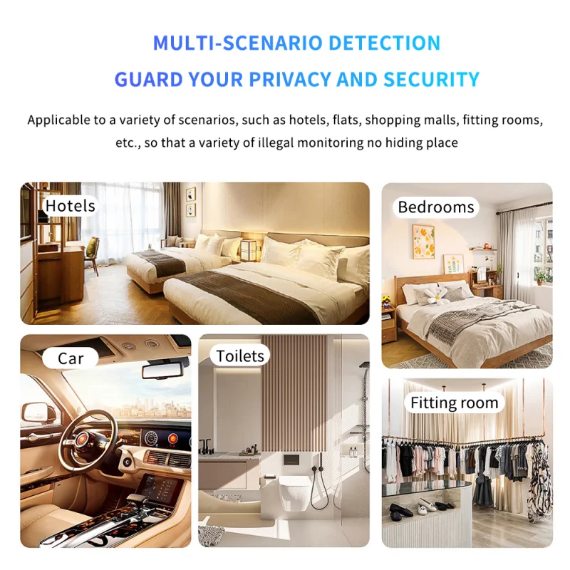 Security Protection T02 Infrared Detector Anti-Surveillance Anti-filming Scanning Detector LED Light For Outdoor Travel Hotel