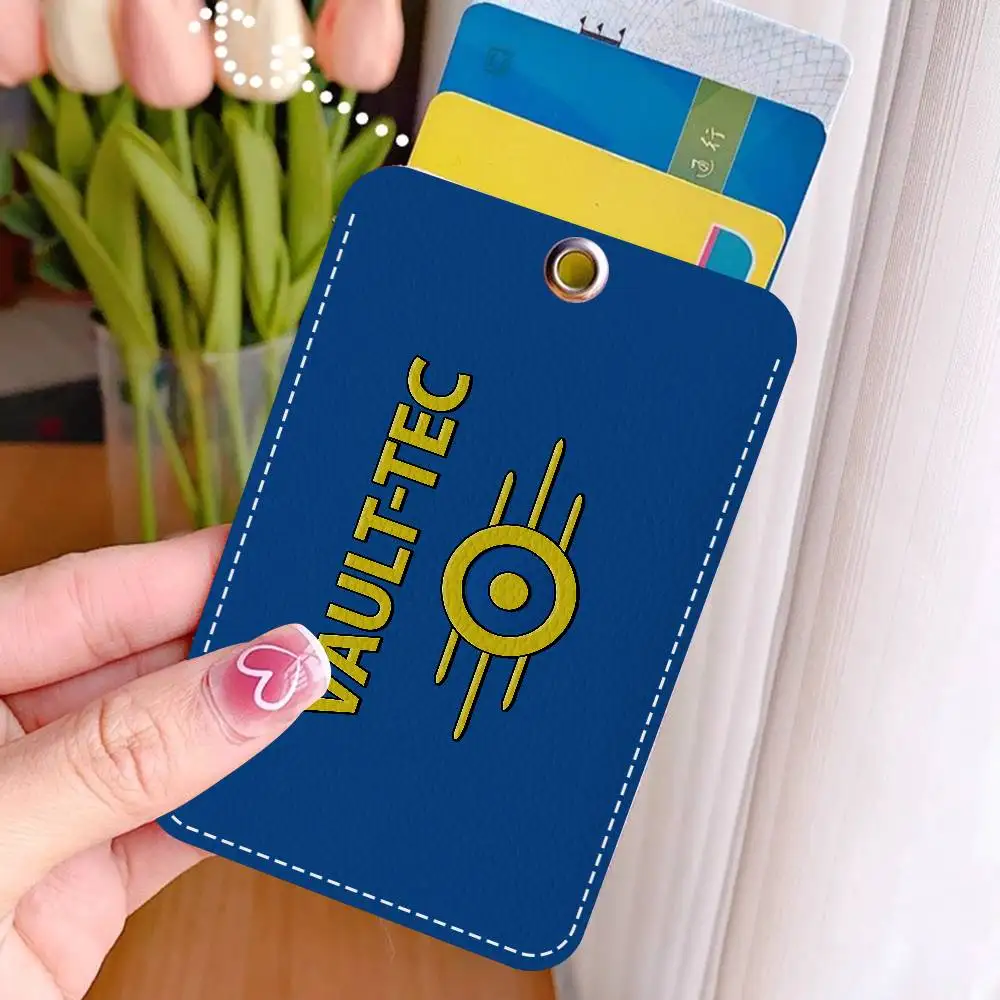 ألعاب V-Vault T-Tec شعار شارة حامل المفاتيح للبنك الأعمال حامل بطاقة العمل بطاقة الطالب واقية بطاقة الحافلة #5