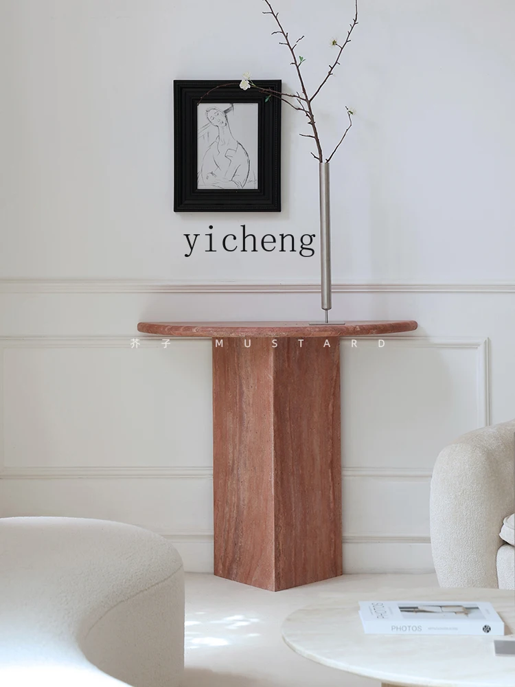 HYS French natural marble extremely narrow entrance table entrance corridor art medium antique travertine entrance platform