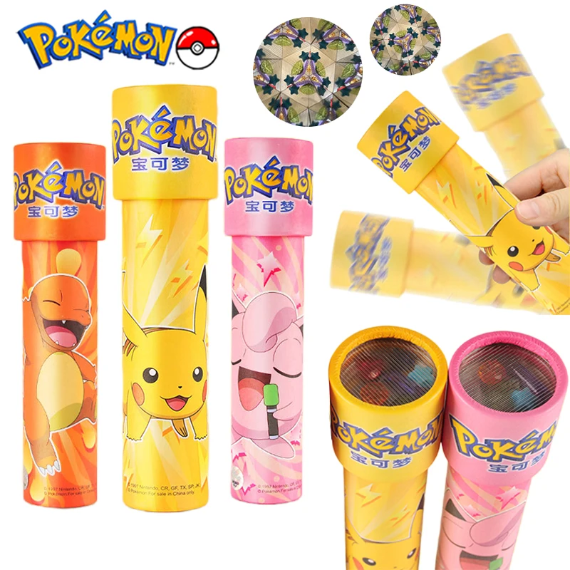 Cartoon Pokemon Pikachu Kaleidoscope Toys 1Pcs Random Kawaii Jigglypuff Polygon Kaleidoscope Children\'s Anime Birthday Gifts