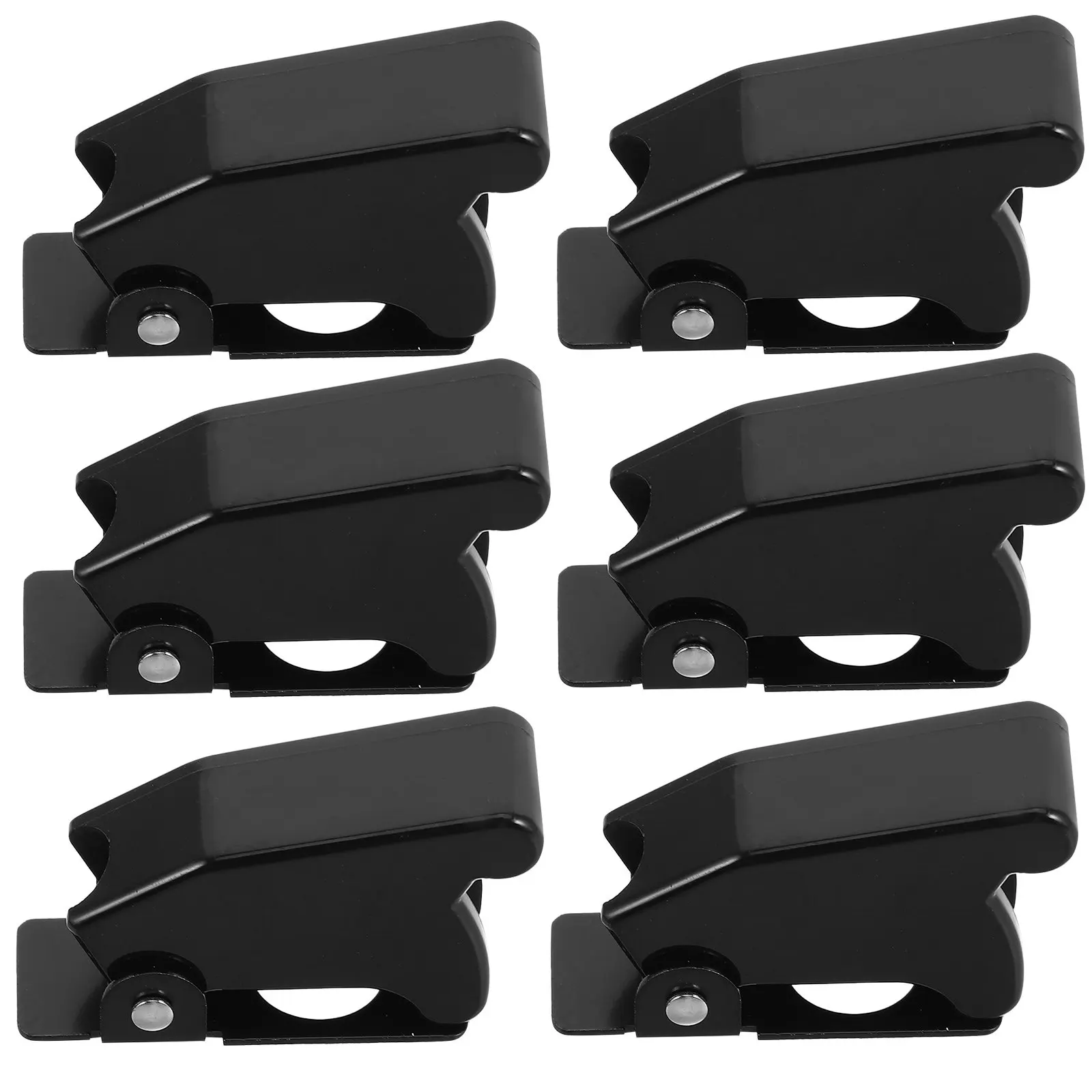 6Pcs Toggle Switch Safety Cover Plate Dustproof Waterproof Plastic Iron Material for Boat Motorcycle Toggle Panel