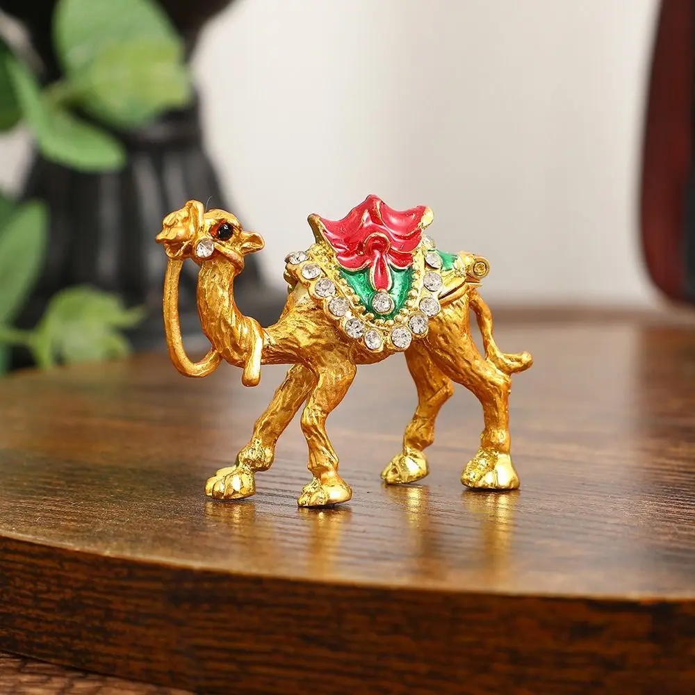 Vintage Ethnic Camel Jewelry Box Luxury Exquisite Desktop Camel Figurine Handmade Animal Trinket Box Bedroom