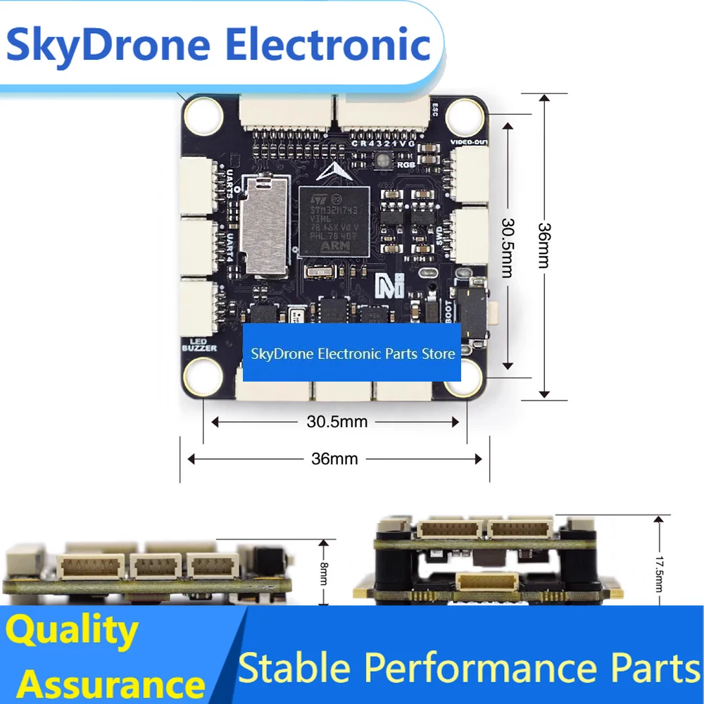 SkyDElMicoAir743 V2 Flight Controller, H743 Main Chip 480MHz Dual IMU Equipped, Bluetooth Enabled For Convenient Parameter Calib