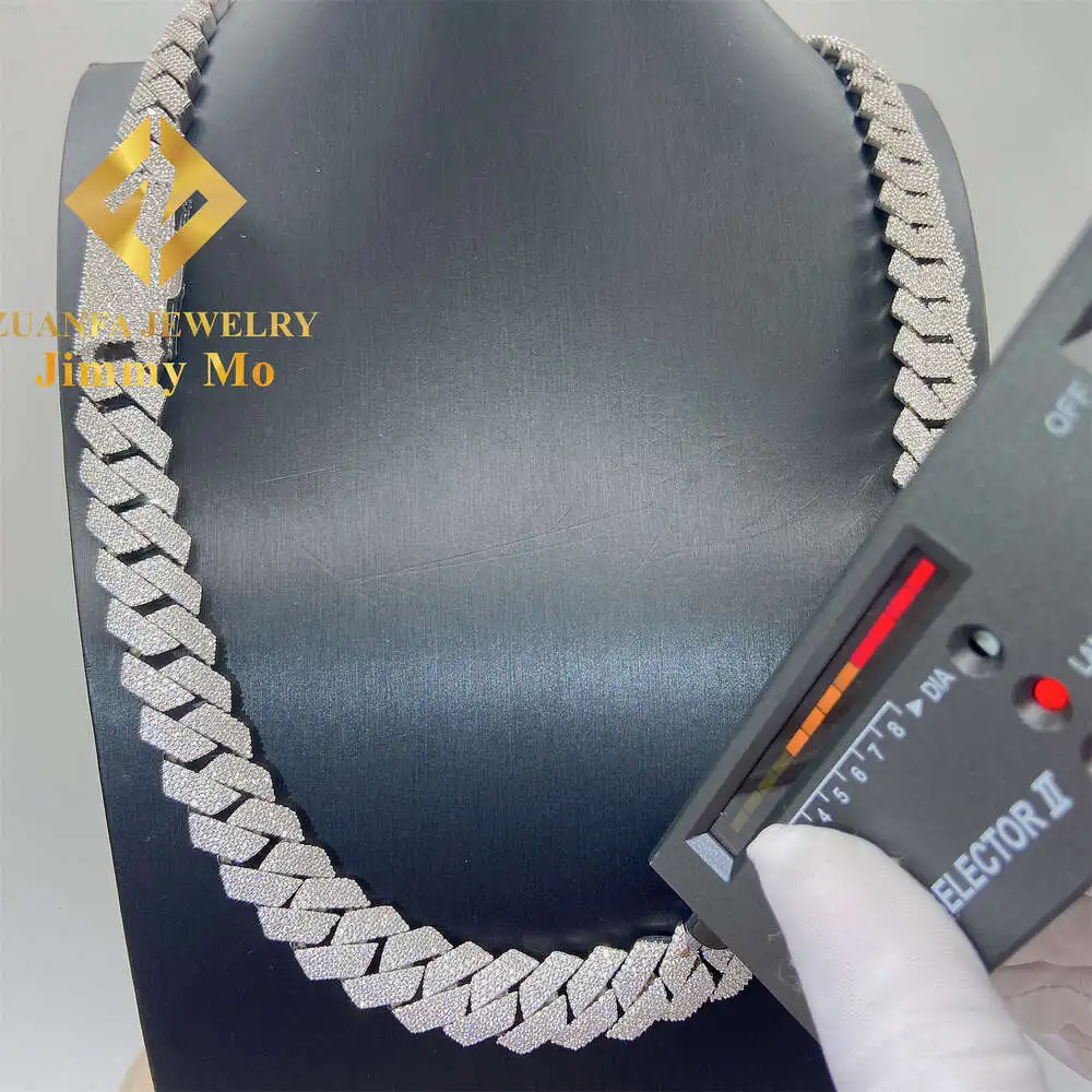 

Best Selling 15mm 18mm S925 Iced Out Man Hip Hop Jewelry Gra Certificates Pass Diamond Tester Vvs1 Moissanite Cuban Link Chain