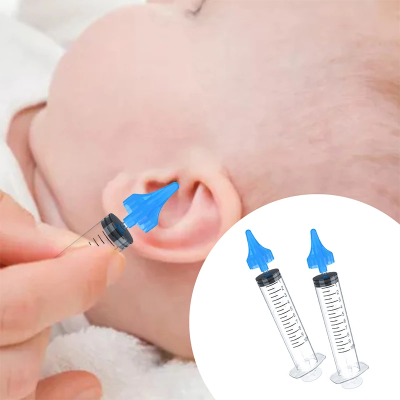 2Pcs/Set 10ML Baby Ear Care Clean Needle Tube Infant Kid Ear canal irrigator Ear washer