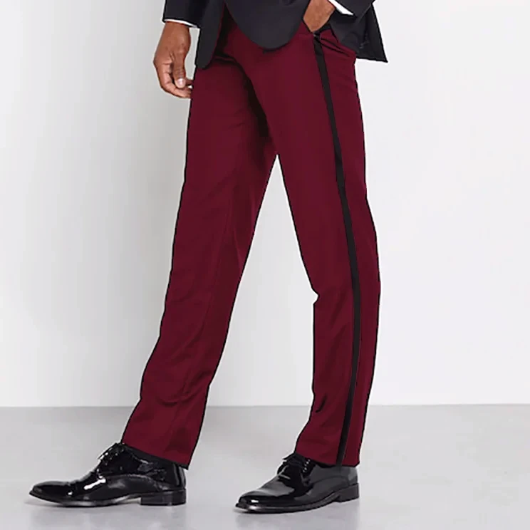 Fashion Men Suit Pants Formal Party Custom Slim Fit Classic Business Office Work Wear Trousers Evening Gala Fashion Male Costume