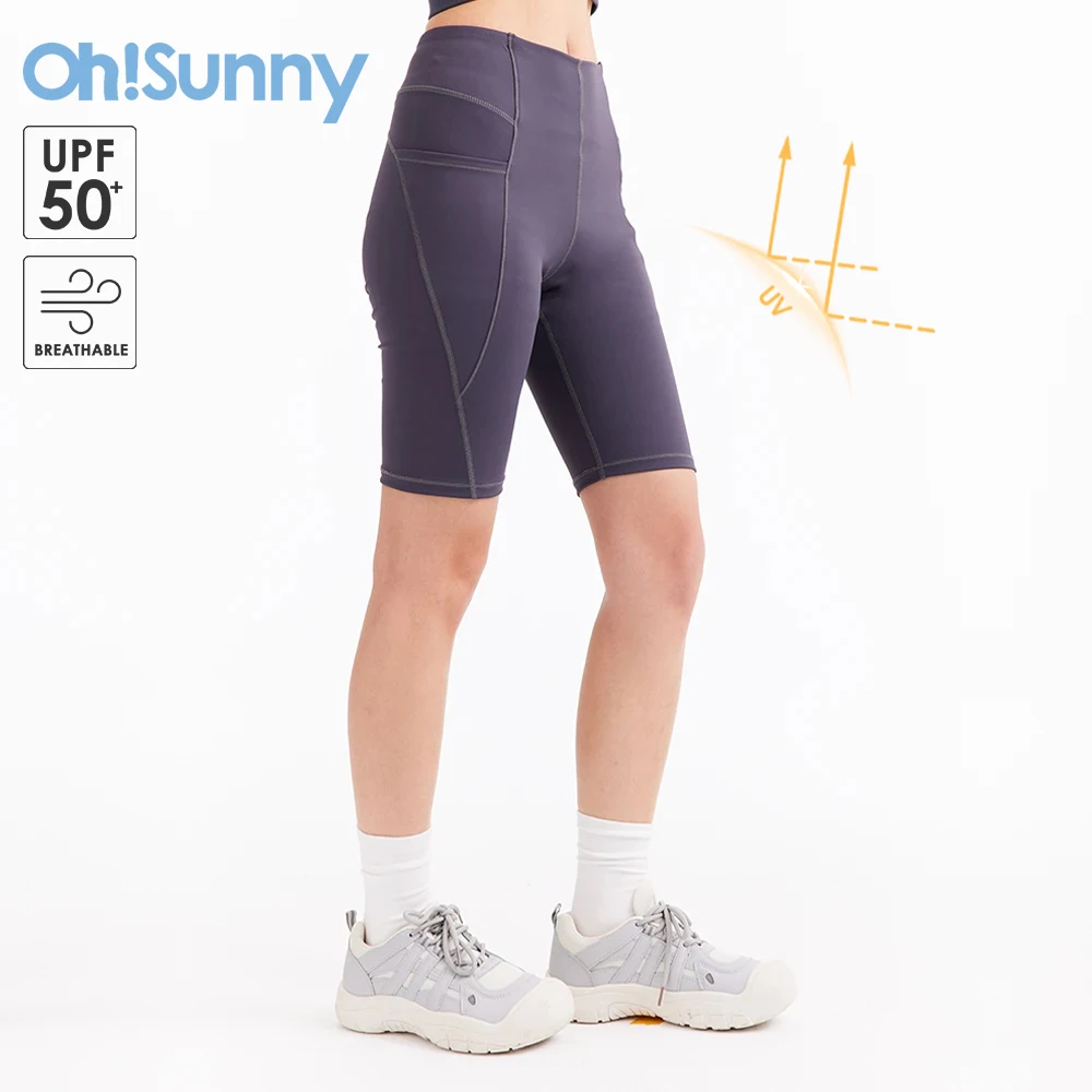 

OhSunny Cycling Shorts Women Anti-UV Sun Protection High Waist Slimming Belly Lifting Buttocks Running Fitness Bicycle Pants