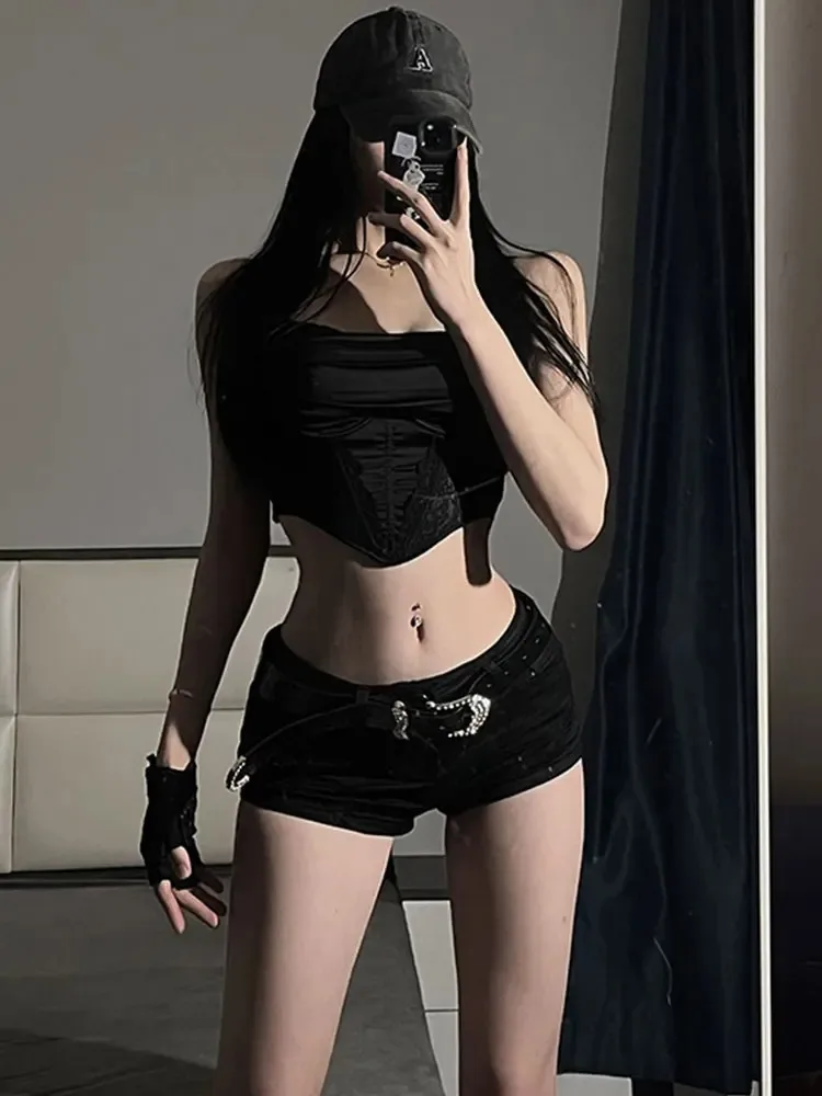 الدنيم السراويل الصغيرة المرأة الجديدة النمط الأوروبي العصرية الصيف مزاجه السراويل زر شعبية مثير غمد النادي الليلي شارع سليم #5