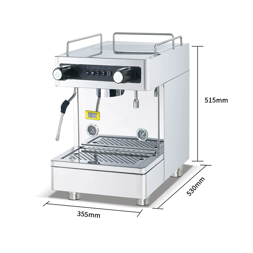 9Bar Single-Head Semi-Automatic Commercial Italian Coffee Machine Stainless Steel Boiler Milk Frother Energy Saving 6L Capacity