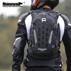 Rhinowalk Motorcycle Backpack 23L Waterproof Breathable Cycling Bag Support Mount Helmet 14Inch Laptop Bag With Rain Cover