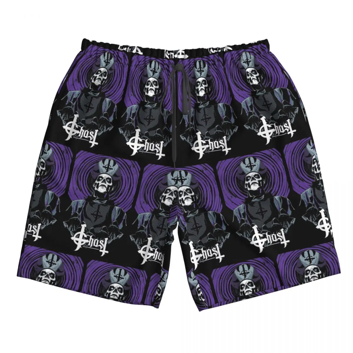 Ghost Heavy Metal Band Trunks Beach Board Shorts Casual Quick Dry Swimming Summer Men Pants