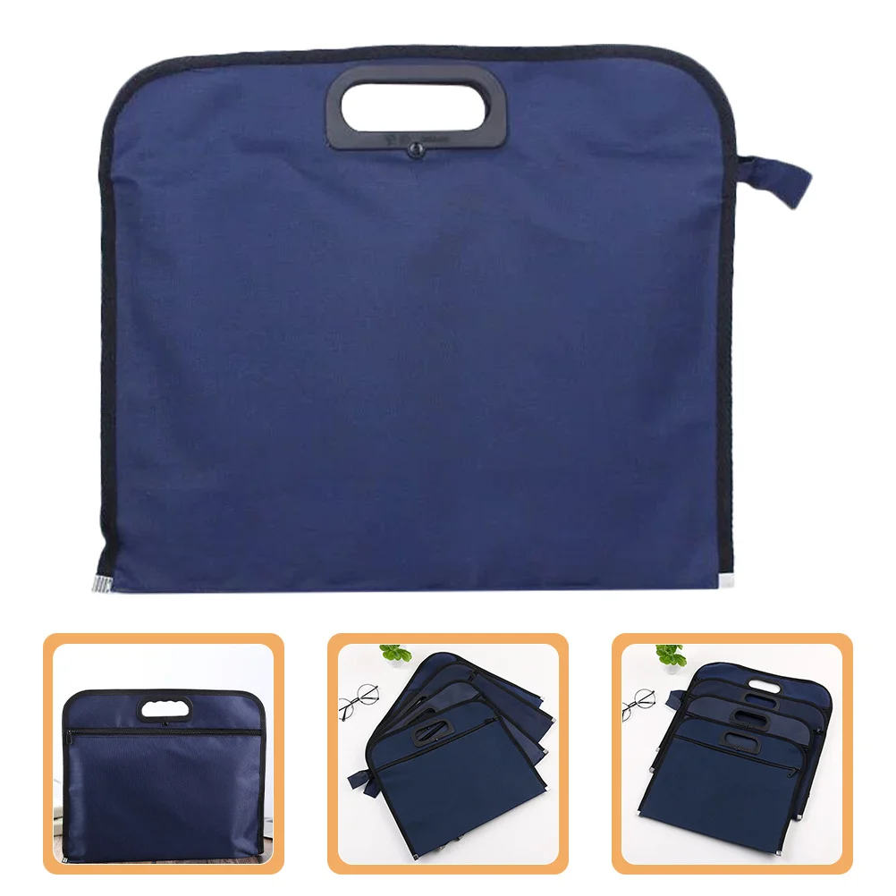 

5Pcs Oxford Cloth Document Bag Large Capacity Zipper File Storage Organizer Portable Document Pouch for Office Travel