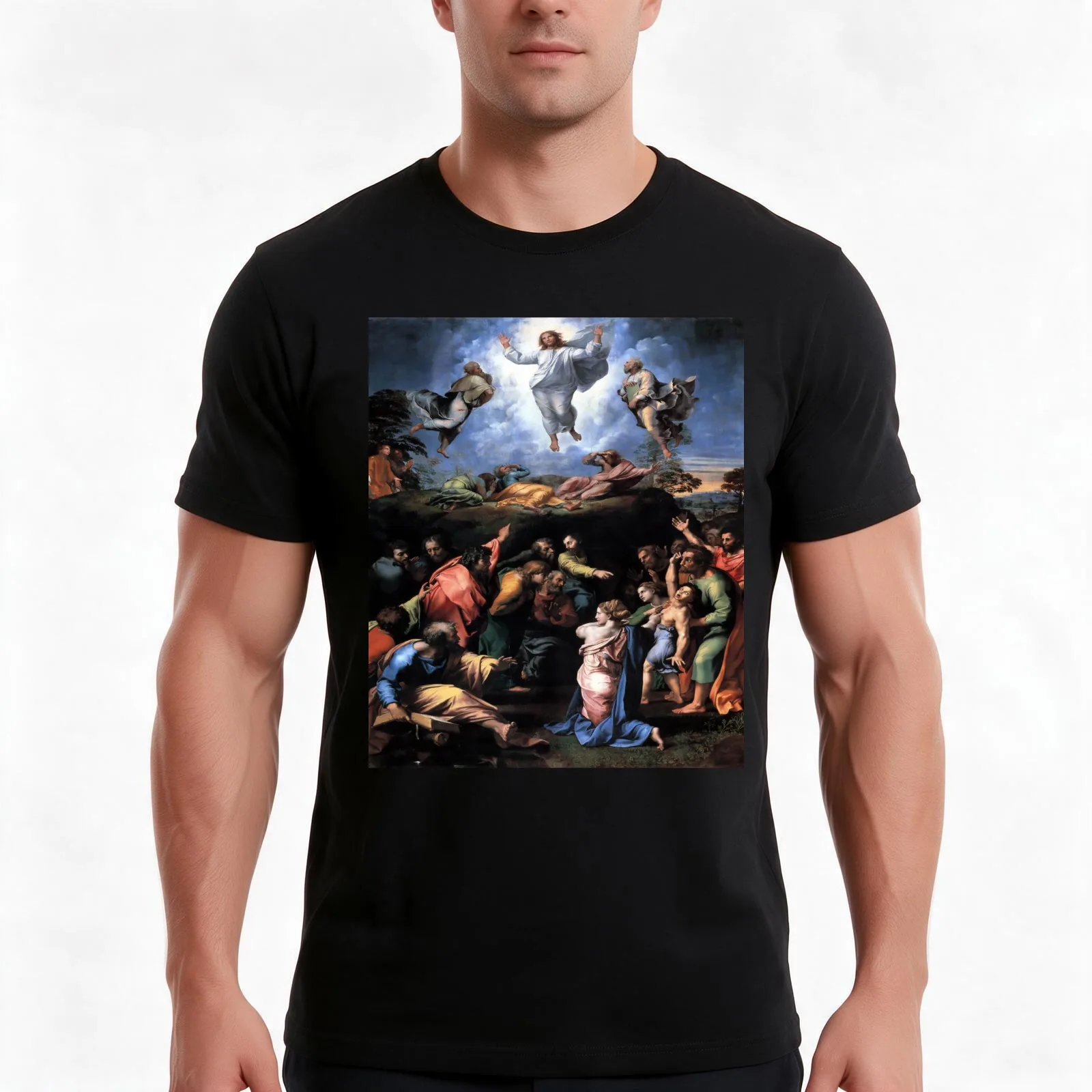 Transfiguration by Raphael T-Shirt Summer Casual Cotton Tee Oversized Streetwear Tops Vintage Graphic Print Unisex Men Women