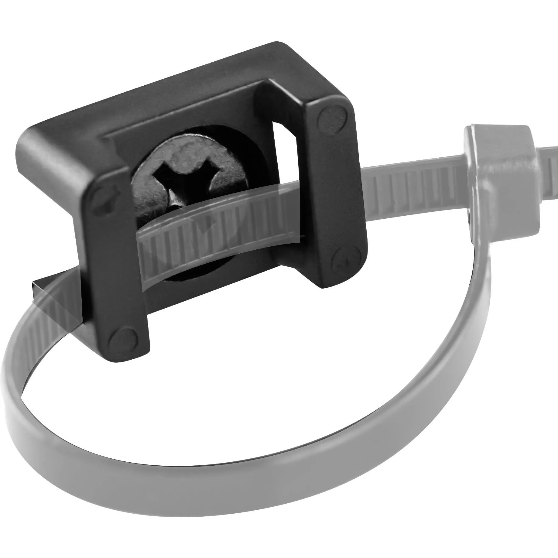 200pcs High-strength Screw-fastened Wire Tie Holder with Black Tie Base for Cable Management.