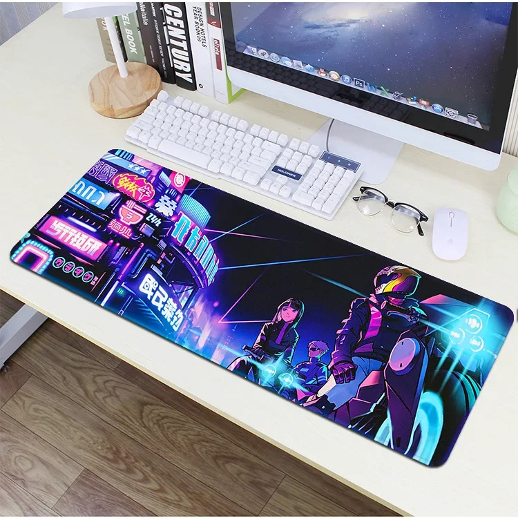 

Large Gaming Mouse Pad Blue Purple Cloud Space Waterproof Extended Lock Edge Computer Desk Notbook Gamer Mice Mat