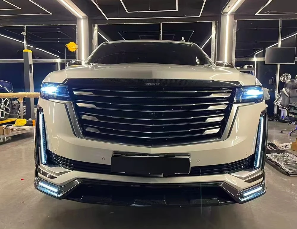 High Quality Bodykit for Escalade M Style Carbon Body Kit Upgrade New Auto Parts Front Lip Over Fenders Hood Vent Rear Wing New